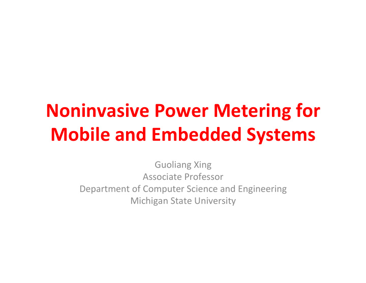 noninvasive power metering for mobile and embedded systems