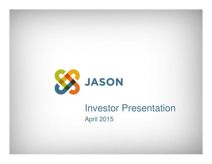 investor presentation