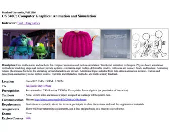 Physics-based Simulation  For offline animation (e.g., motion pictures)  For interactive