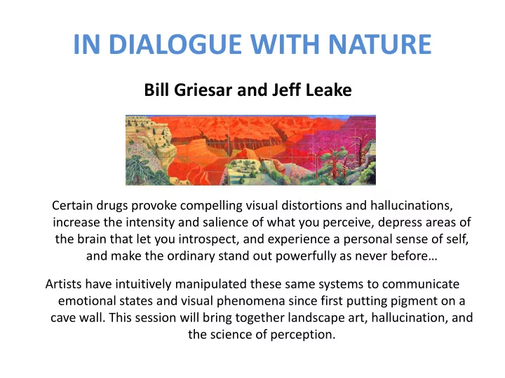 in dialogue with nature