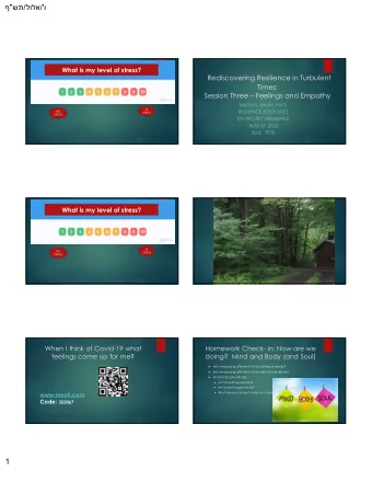 '//&quot;  What is my level of stress?  Rediscovering Resilience in Turbulent