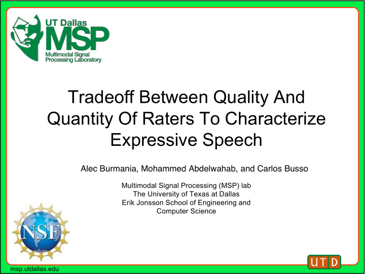 tradeoff between quality and