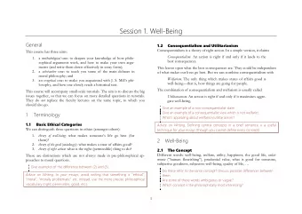 Session 1. Well-Being  General 1.2  Consequentialism and Utilitarianism  Consequentialism is a