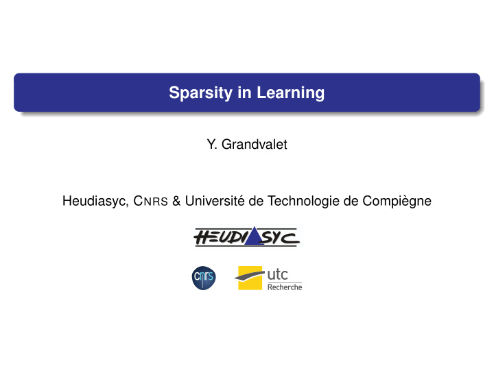 sparsity in learning