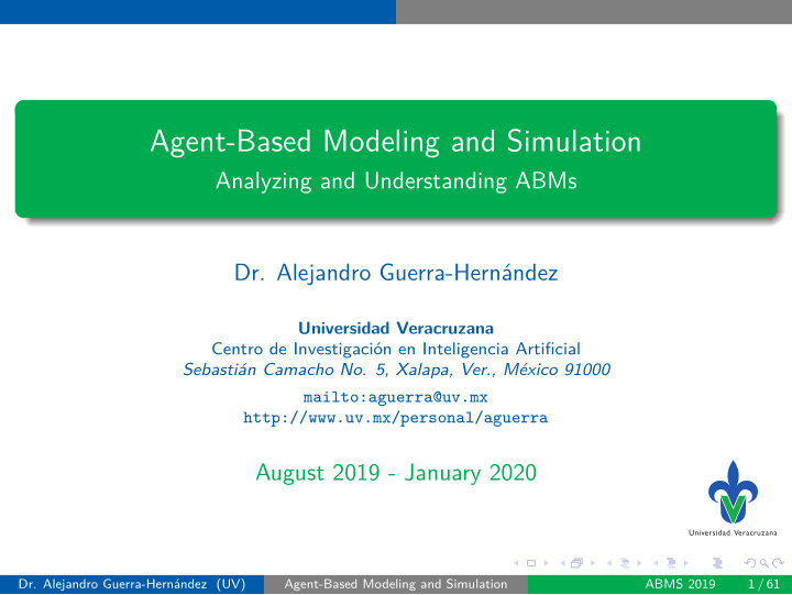 agent based modeling and simulation