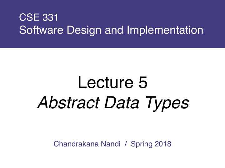 lecture 5 abstract data types