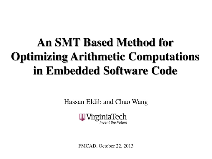 an smt based method for