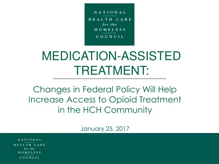 medication assisted treatment
