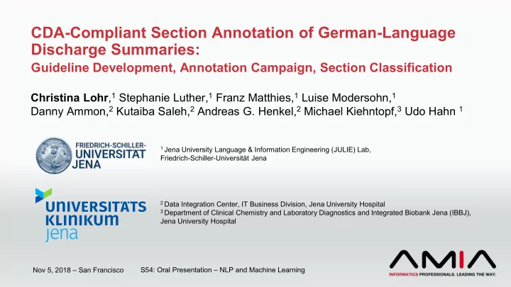 cda compliant section annotation of german language