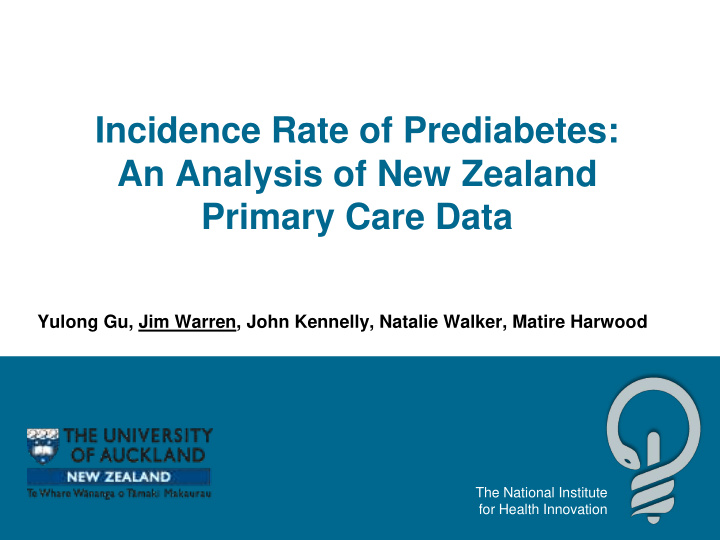 incidence rate of prediabetes