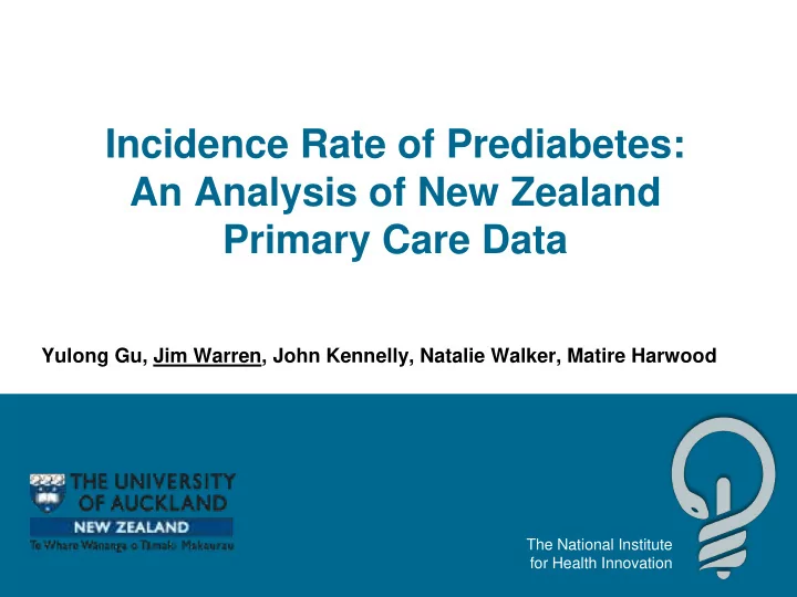 incidence rate of prediabetes