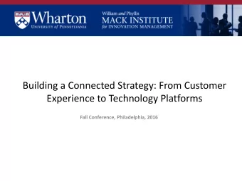 Experience to Technology Platforms  Fall Conference, Philadelphia, 2016  Combination of  -  Reading