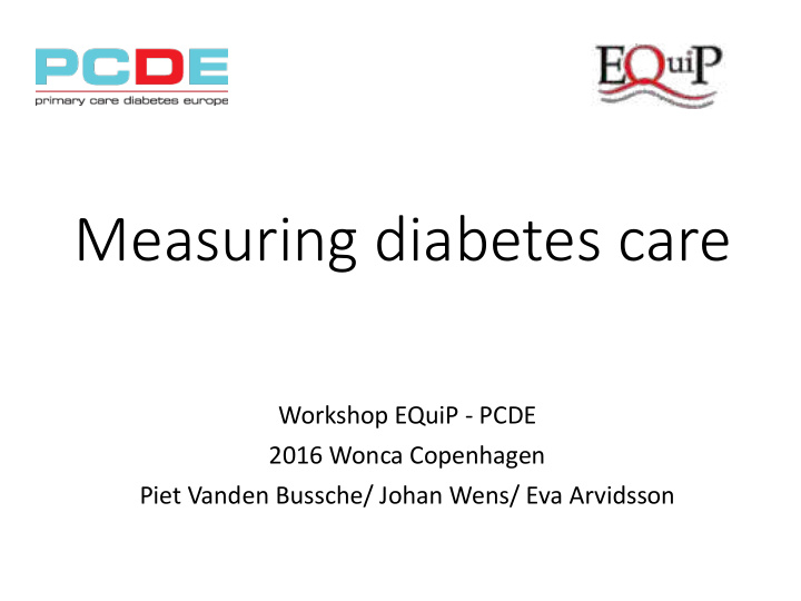 measuring diabetes care