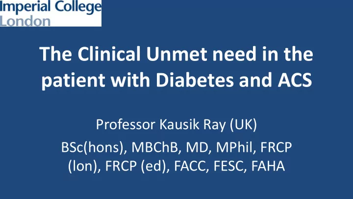 patient with diabetes and acs
