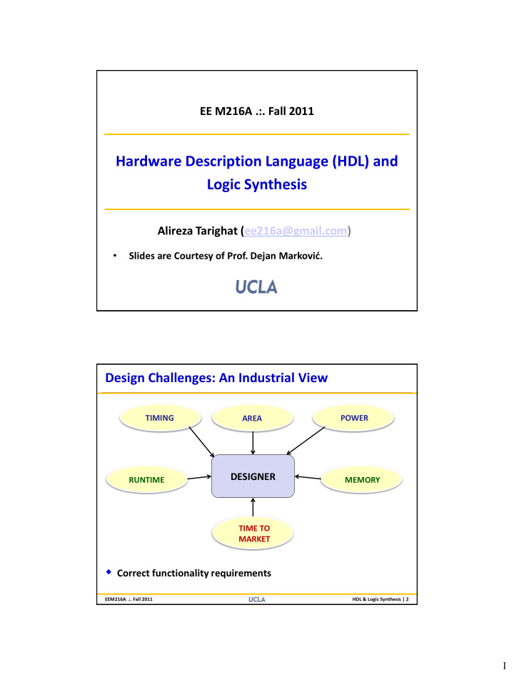 hardware description language hdl and logic synthesis