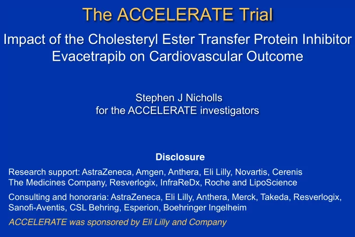 the accelerate trial