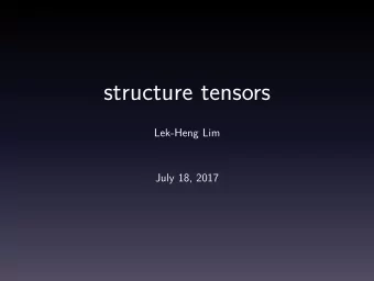 structure tensors  Lek-Heng Lim  July 18, 2017  acknowledgments  Turner, many MS students as well