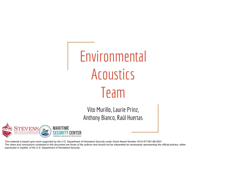 environmental acoustics team