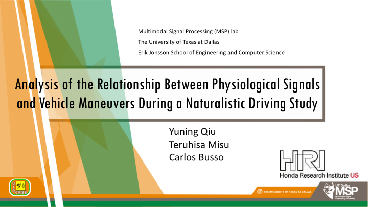 analysis of the relationship between physiological