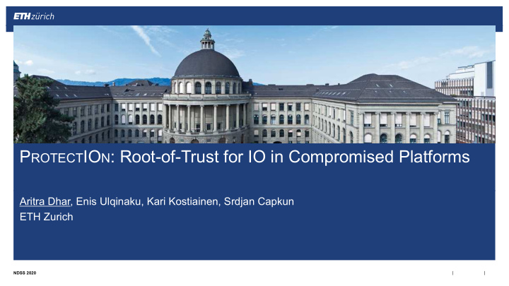 p rotect io n root of trust for io in compromised
