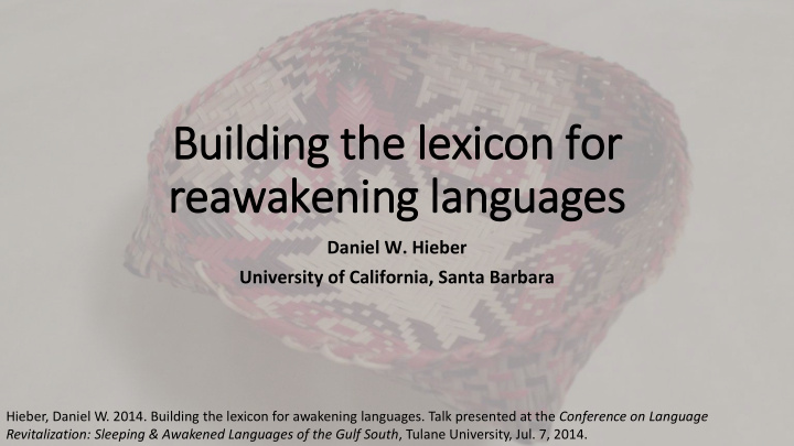 building the lexicon for