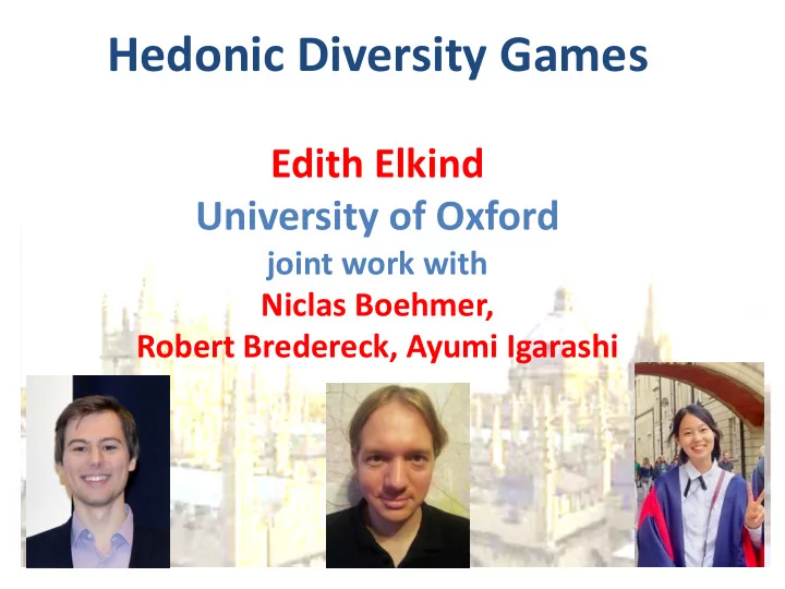 hedonic diversity games