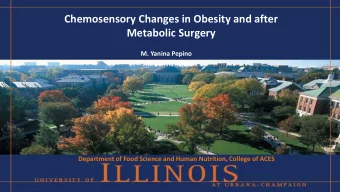 Chemosensory Changes in Obesity and after  Metabolic Surgery  M. Yanina Pepino  M. Yanina Pepino