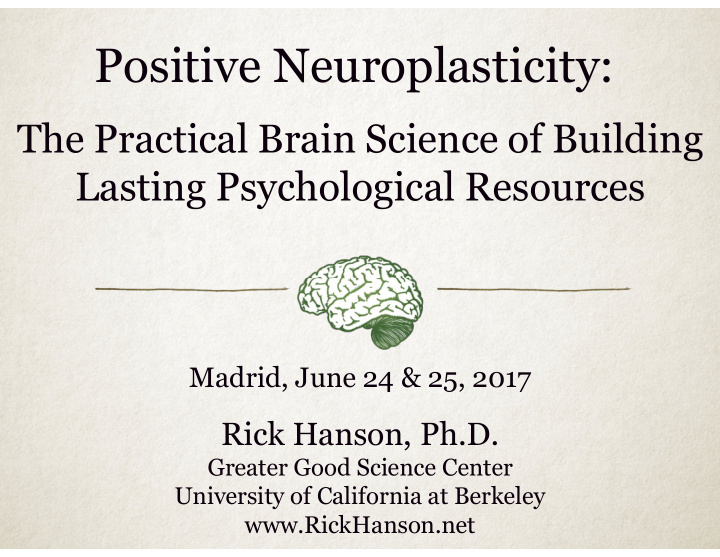 positive neuroplasticity