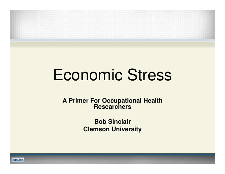 economic stress