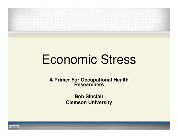 economic stress