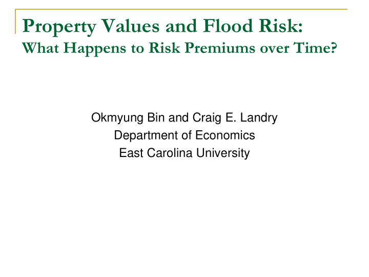 property values and flood risk