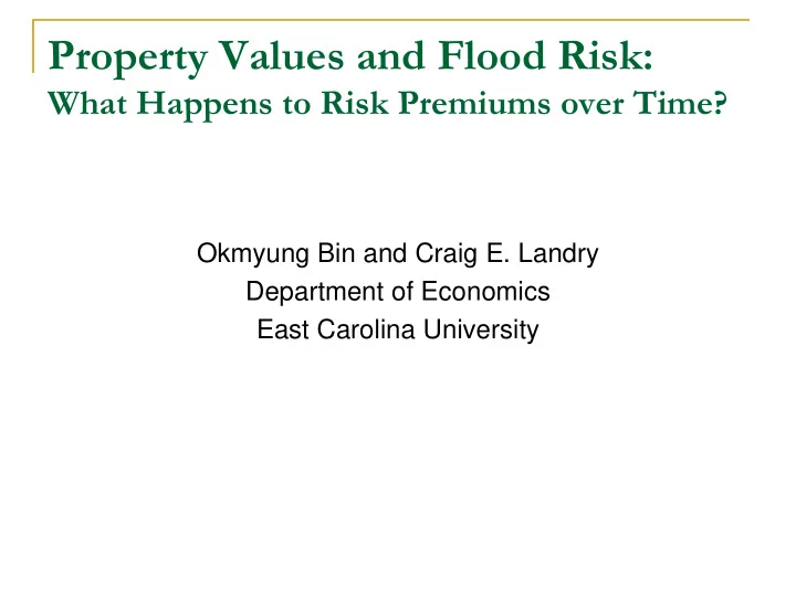 property values and flood risk