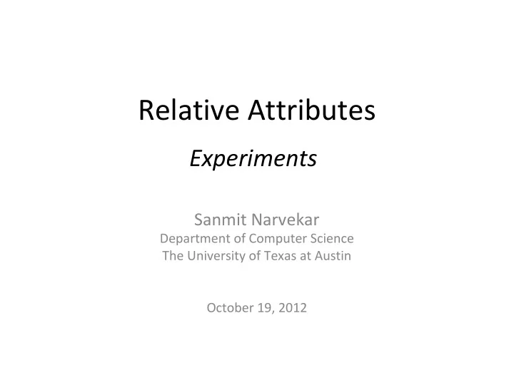 relative attributes