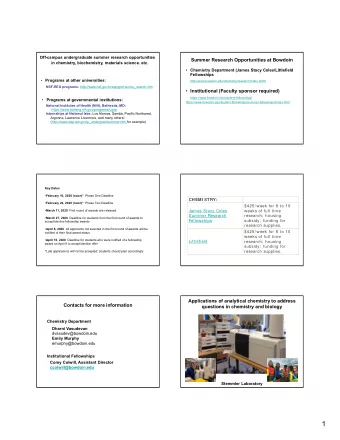 1  Project 1: What mechanisms underlie differences in  Identification of Signaling Molecules in