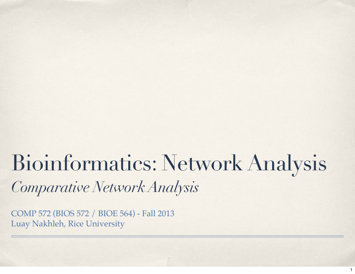 bioinformatics network analysis