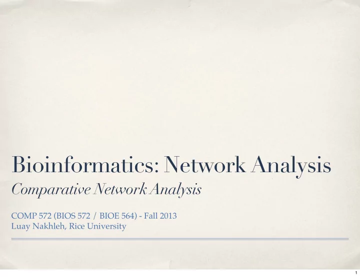 bioinformatics network analysis