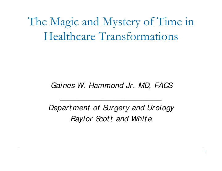 the magic and mystery of time in healthcare