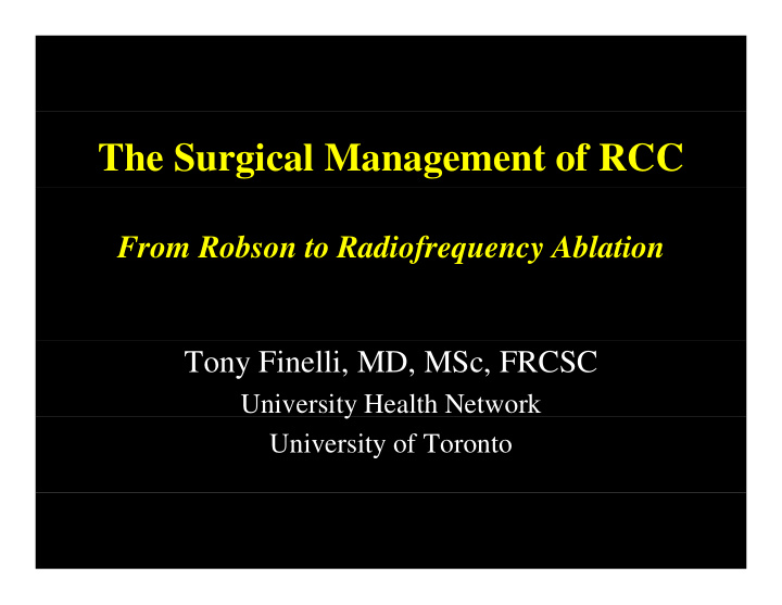 the surgical management of rcc
