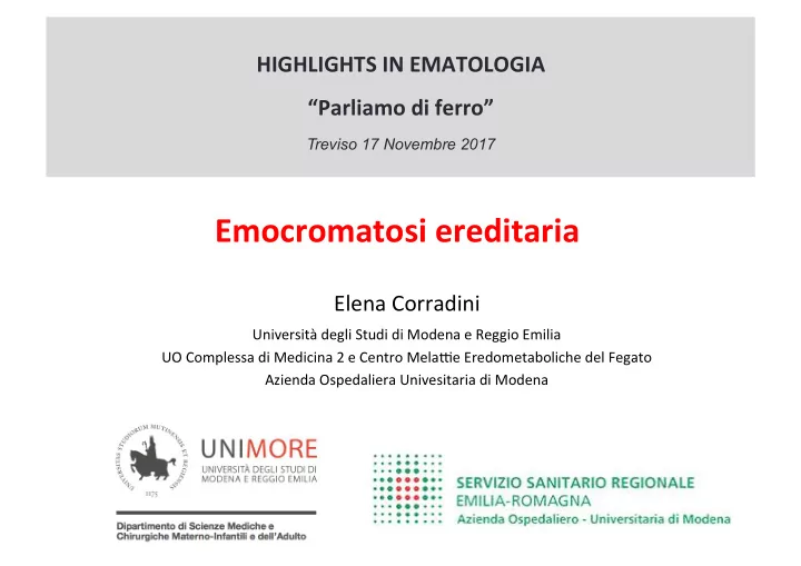 emocromatosi ereditaria