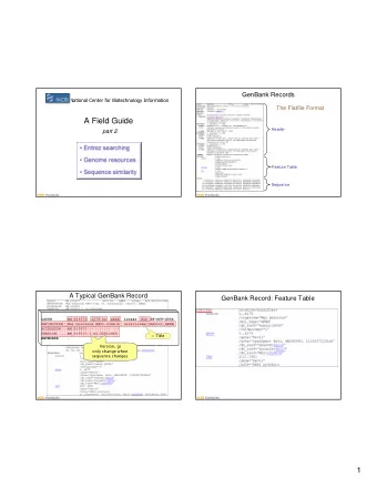 A Field Guide  Header  part 2  Feature Table  Sequence