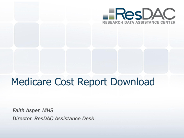 medicare cost report download