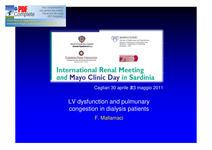 lv dysfunction and pulmunary congestion in dialysis