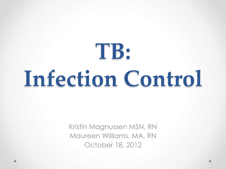 tb infection control