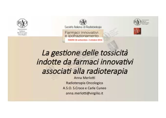 La g  La ges'o  es'one delle   ne delle to  tossicita      indo0e   da