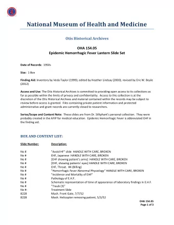 National Museum of Health and Medicine  Otis Historical Archives  OHA 154.05  Epidemic Hemorrhagic