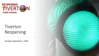 Reopening  Tuesday, September 1, 2020  Screening Form (Students &amp; Staff)  Lets Start with