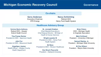 Michigan Economic Recovery Council  Governance  Co-chairs  Gerry Anderson  Nancy Schlichting