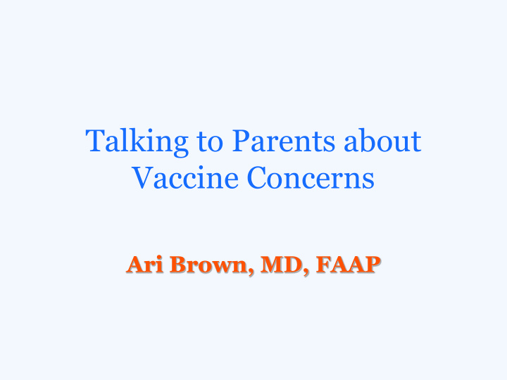 vaccine concerns