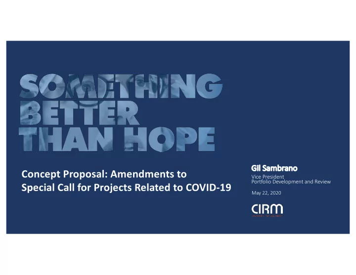 concept proposal amendments to