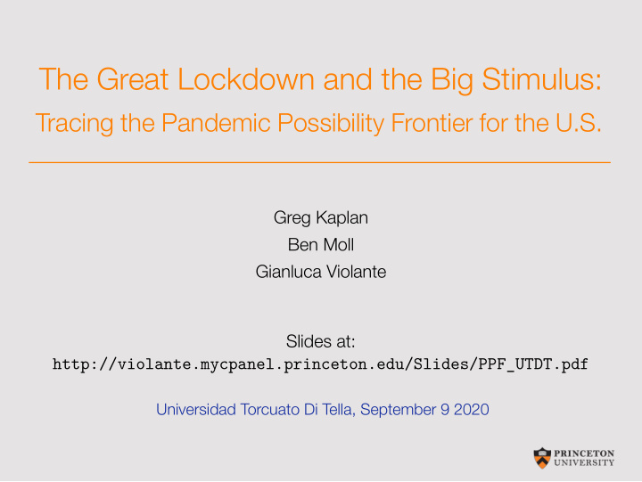 the great lockdown and the big stimulus